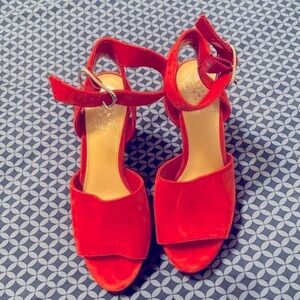 Vince Camuto Red Suede Heels Size 6M
